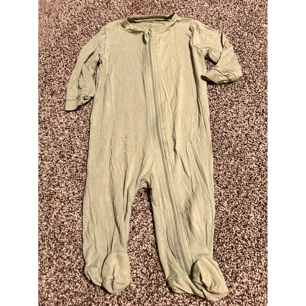 Kk6 Milk Berry Baby‎ Footie Pajamas Sleepsuit 3-6M Sage Green Zipper